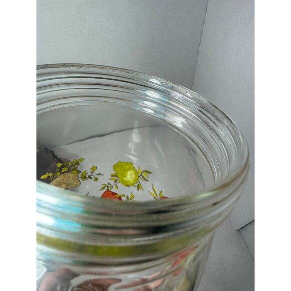 Vintage ARC Spice of Life 1L Glass Canister Jar Mushroom Tomato Made in France - Picture 6 of 7